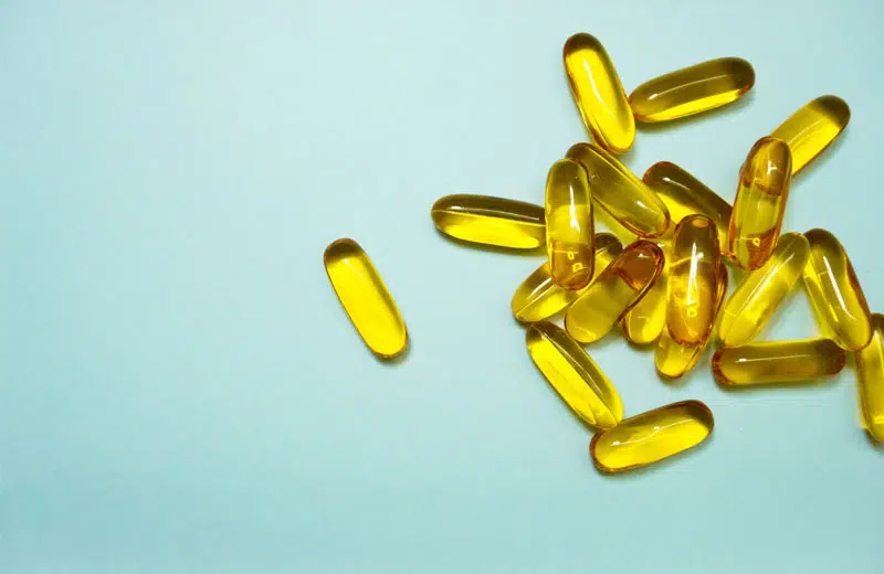 Bild på D-vitamin kosttillskott. Vitamin D har många hälsofördelar.